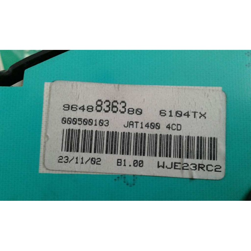 Recambio de cuadro instrumentos para citroen berlingo 1.9 d sx familiar referencia OEM IAM 9648836300 WJE23RC2 JAEGER