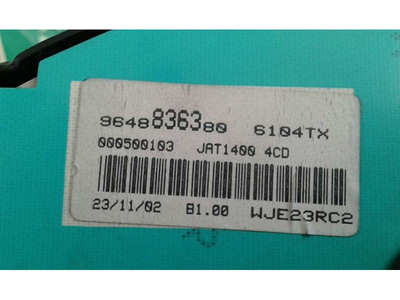 Recambio de cuadro instrumentos para citroen berlingo 1.9 d sx familiar referencia OEM IAM 9648836300 WJE23RC2 JAEGER