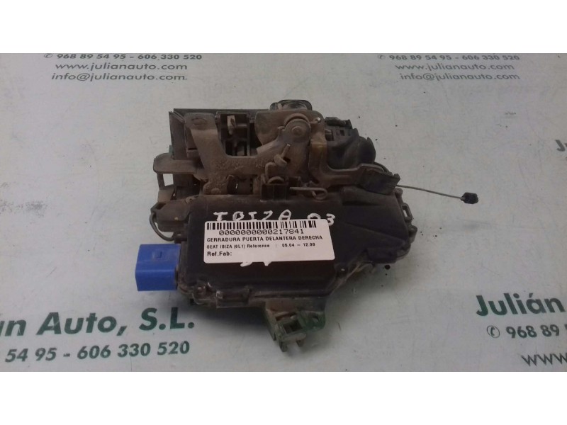 Recambio de cerradura puerta delantera derecha para seat ibiza (6l1) reference referencia OEM IAM  4+4 PINES AZUL