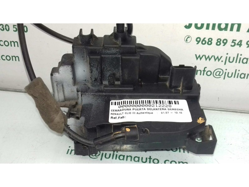 Recambio de cerradura puerta delantera derecha para renault clio iii authentique referencia OEM IAM   