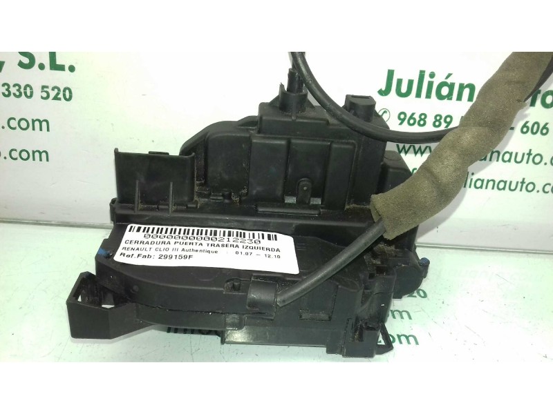 Recambio de cerradura puerta trasera izquierda para renault clio iii authentique referencia OEM IAM 299159F 064098V 