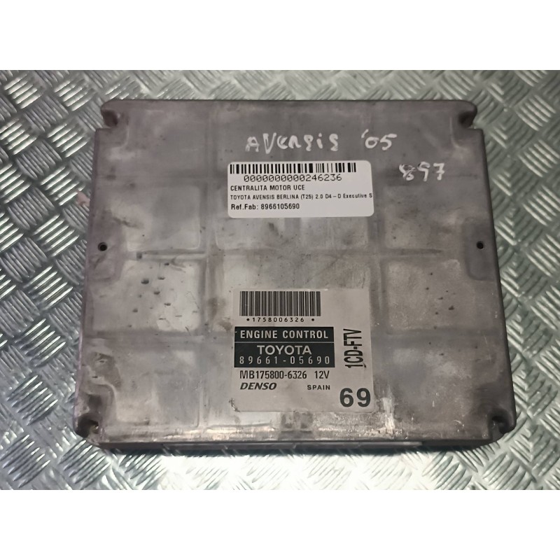 Recambio de centralita motor uce para toyota avensis berlina (t25) 2.0 d4-d executive sedán (4-ptas) referencia OEM IAM 89661056