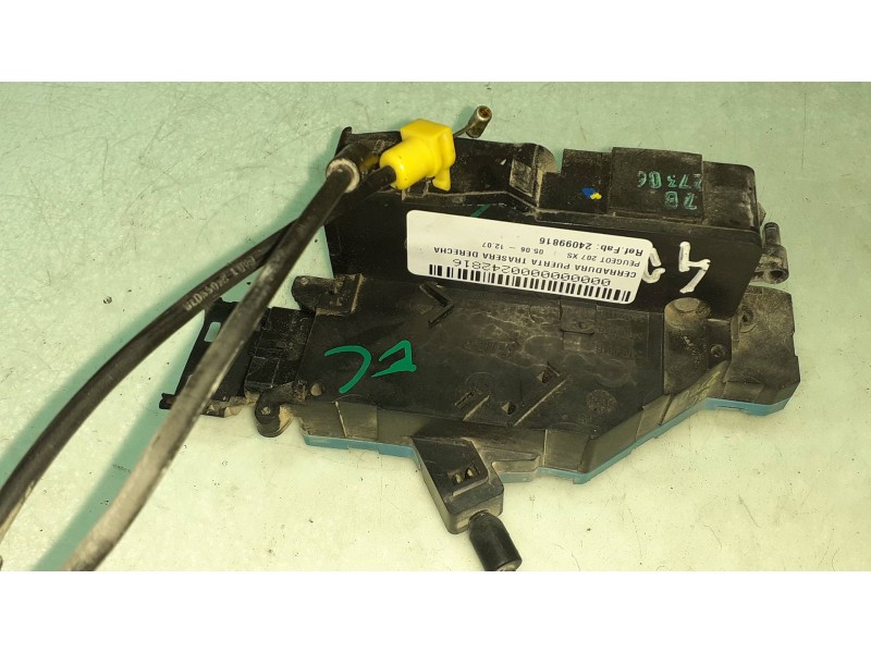 Recambio de cerradura puerta trasera derecha para peugeot 207 xs referencia OEM IAM 24099816 24097816 ELECTRICA
