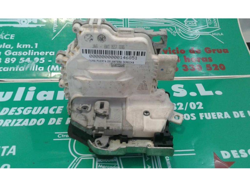 Recambio de cerradura puerta delantera derecha para audi a1 sportback (8xa) ambition referencia OEM IAM 8X1837016 6 PINES BLANCO