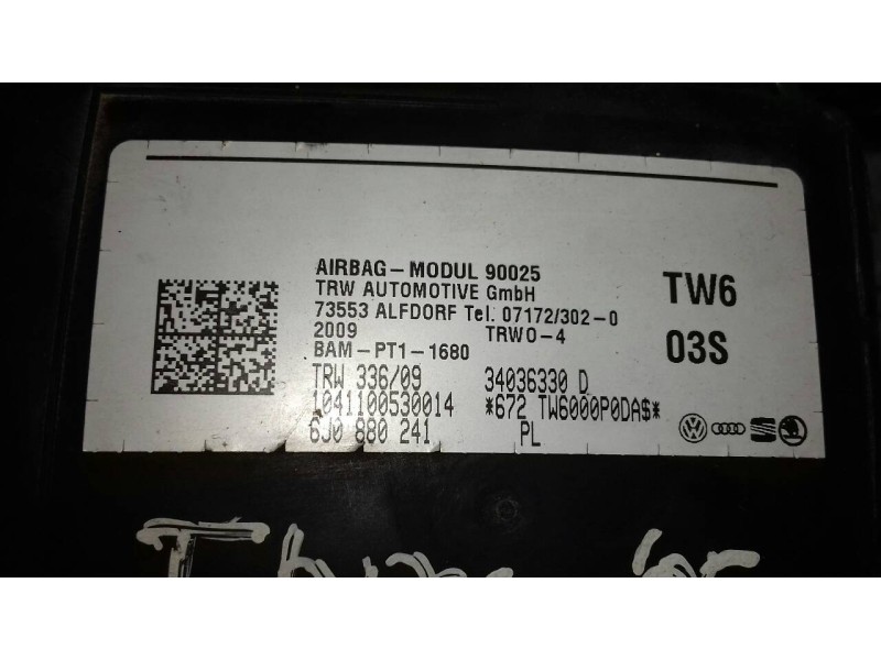 Recambio de airbag lateral delantero izquierdo para seat ibiza (6l1) cool referencia OEM IAM 34036330D 34036308C 3 PINES