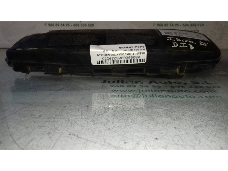 Recambio de airbag lateral delantero izquierdo para seat ibiza (6l1) cool referencia OEM IAM 34036330D 34036308C 3 PINES