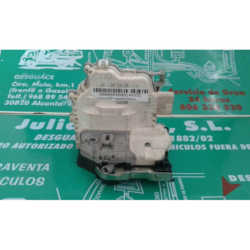 Recambio de cerradura puerta trasera derecha para audi a1 sportback (8xa) ambition referencia OEM IAM 8X0839016 6 PINES BLANCO