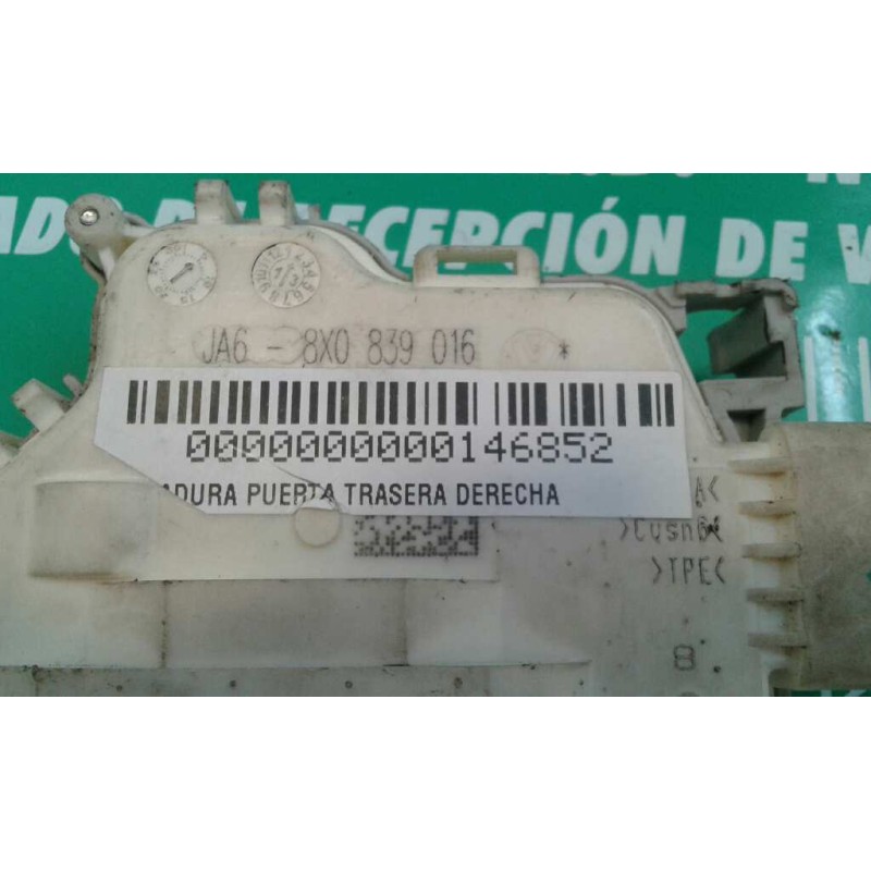 Recambio de cerradura puerta trasera derecha para audi a1 sportback (8xa) ambition referencia OEM IAM 8X0839016 6 PINES BLANCO