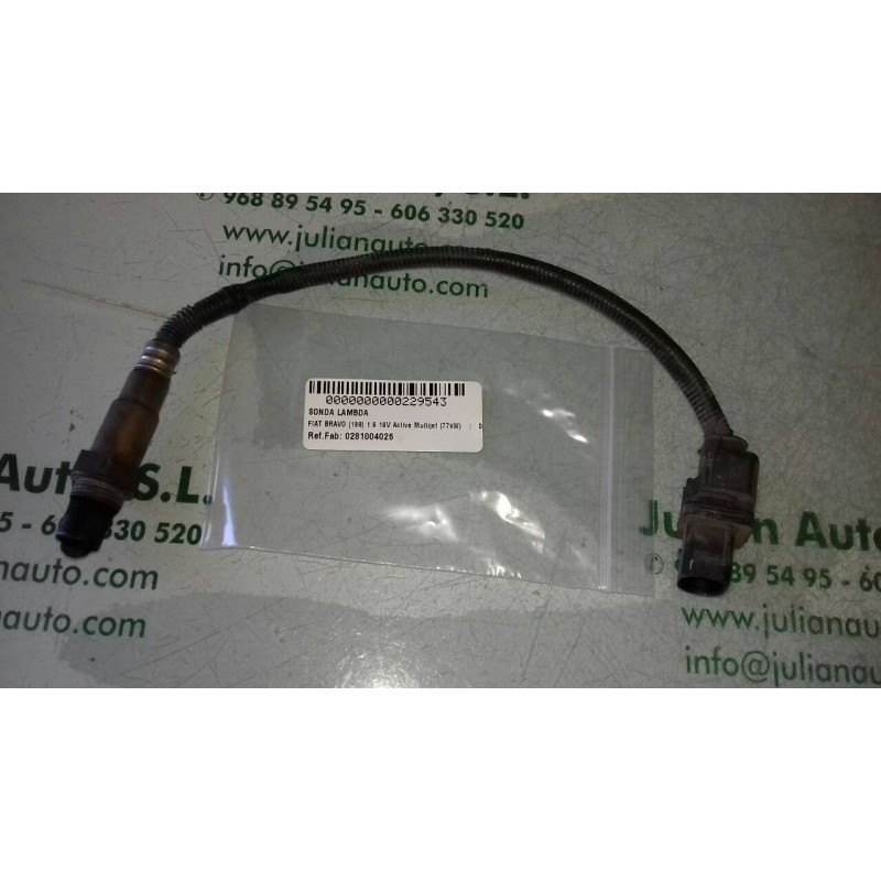 Recambio de sonda lambda para fiat bravo (198) 1.6 16v active multijet (77kw) referencia OEM IAM 0281004026  3 + 3 PINES