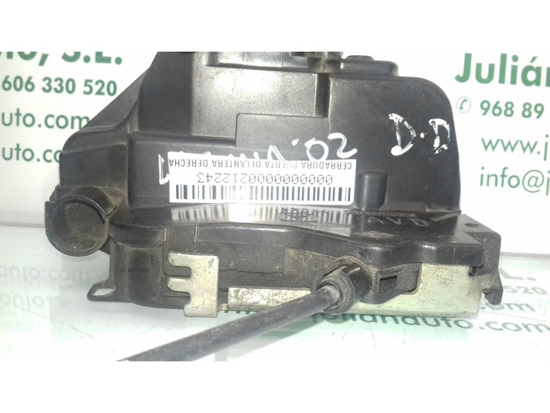 Recambio de cerradura puerta delantera derecha para renault laguna ii (bg0) authentique referencia OEM IAM 8200000662  4 PINES Recambio de cerradura puerta delantera derecha para renault laguna ii (bg0) authentique referencia OEM IAM 8200000662  4 PINES