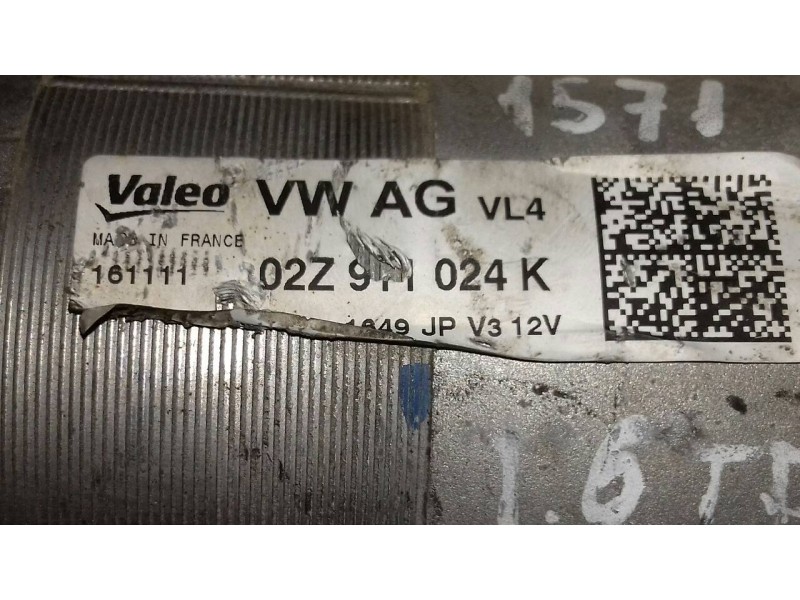 Recambio de motor arranque para seat ibiza (6j5) reference referencia OEM IAM 02Z911024K VL4 VALEO