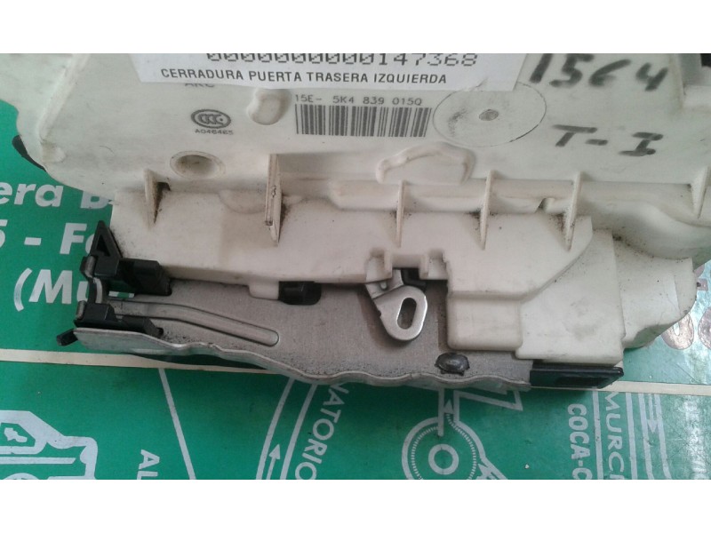 Recambio de cerradura puerta trasera izquierda para seat leon (5f1) reference referencia OEM IAM 5K4839015Q 7 PINES NEGRO