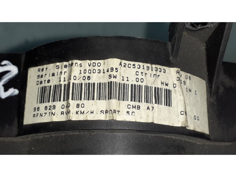 Recambio de cuadro instrumentos para peugeot 207 xs referencia OEM IAM 9662904080 A2C53190333 A2C53065549