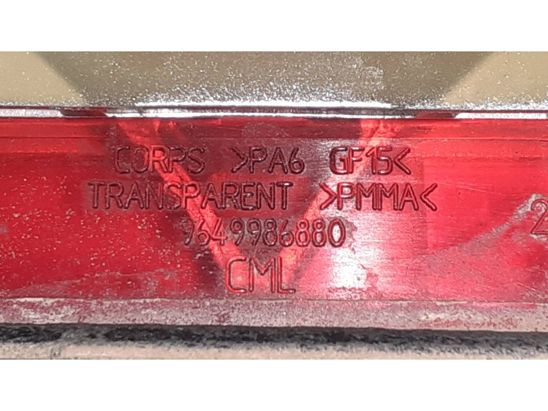 Recambio de luz central de freno para peugeot 207 xs referencia OEM IAM 9649986880  CONECTOR 2 PINES