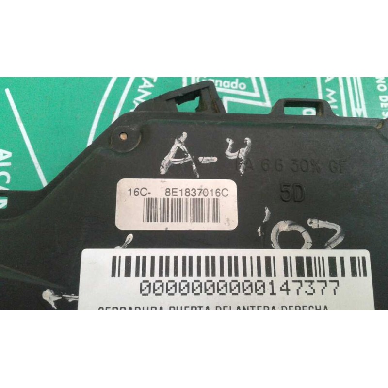 Recambio de cerradura puerta delantera derecha para audi a4 berlina (8e) referencia OEM IAM 8E1837016C 4+3 PINES NEGRO