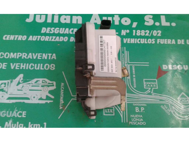 Recambio de cerradura puerta trasera izquierda para seat ibiza (6k1) referencia OEM IAM 6K4839015G 2 PINES NEGRO