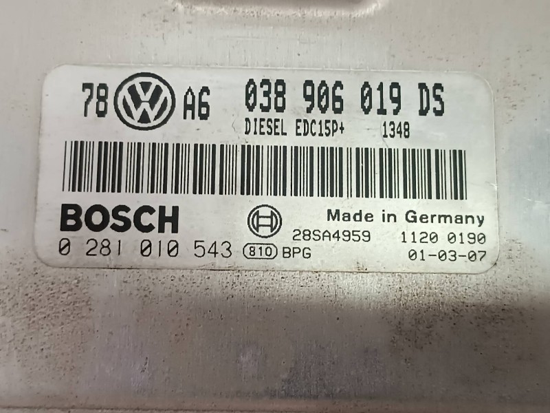 Recambio de centralita motor uce para volkswagen passat berlina (3b3) comfortline referencia OEM IAM 038906019DS 0281010543 EDC1