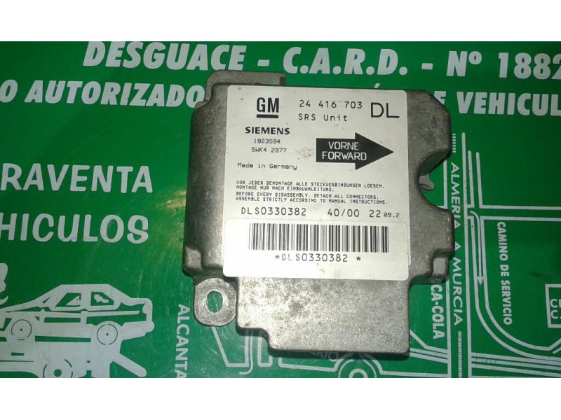 Recambio de centralita airbag para opel astra g berlina club referencia OEM IAM 24416703DL 5WK42977 SIEMENS