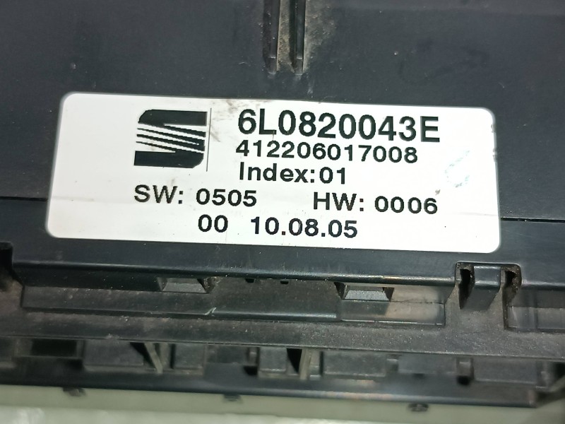 Recambio de mando climatizador para seat ibiza (6l1) cool referencia OEM IAM 6L0820043E  INDEX