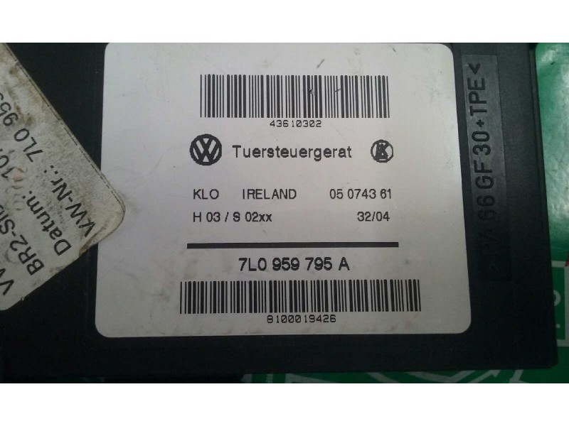 Recambio de motor elevalunas trasero izquierdo para volkswagen touareg (7la) referencia OEM IAM 7L0959795A 7L0959703 43610302 Recambio de motor elevalunas trasero izquierdo para volkswagen touareg (7la) referencia OEM IAM 7L0959795A 7L0959703 43610302