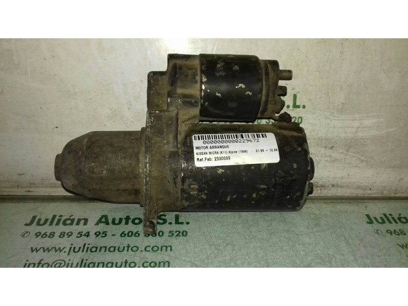 Recambio de motor arranque para nissan micra (k11) alpine (1996) referencia OEM IAM 2330099 0001112018 BOSCH Recambio de motor arranque para nissan micra (k11) alpine (1996) referencia OEM IAM 2330099 0001112018 BOSCH