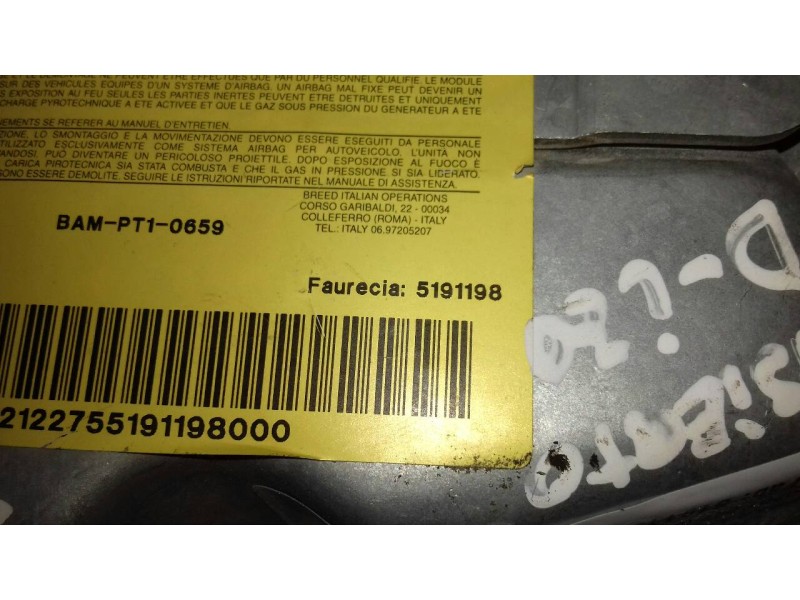 Recambio de airbag lateral delantero izquierdo para peugeot 307 (s1) xr referencia OEM IAM 5191198 1000777 2 PINES