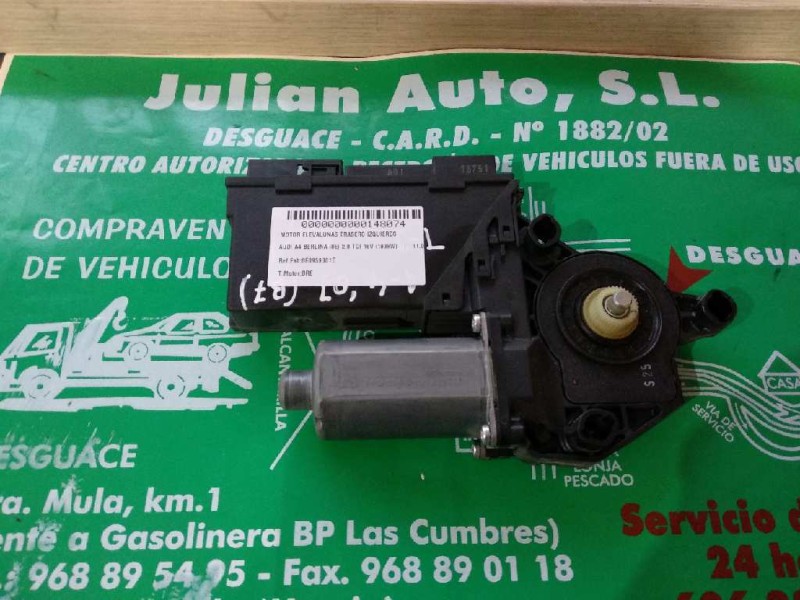 Recambio de motor elevalunas trasero izquierdo para audi a4 berlina (8e) 2.0 tdi 16v (103kw) referencia OEM IAM 8E0959801E 5WK49
