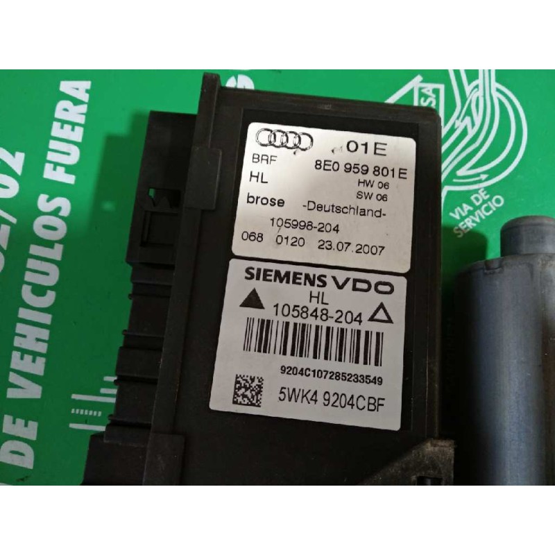 Recambio de motor elevalunas trasero izquierdo para audi a4 berlina (8e) 2.0 tdi quattro (dpf) (125kw) referencia OEM IAM 8E0959