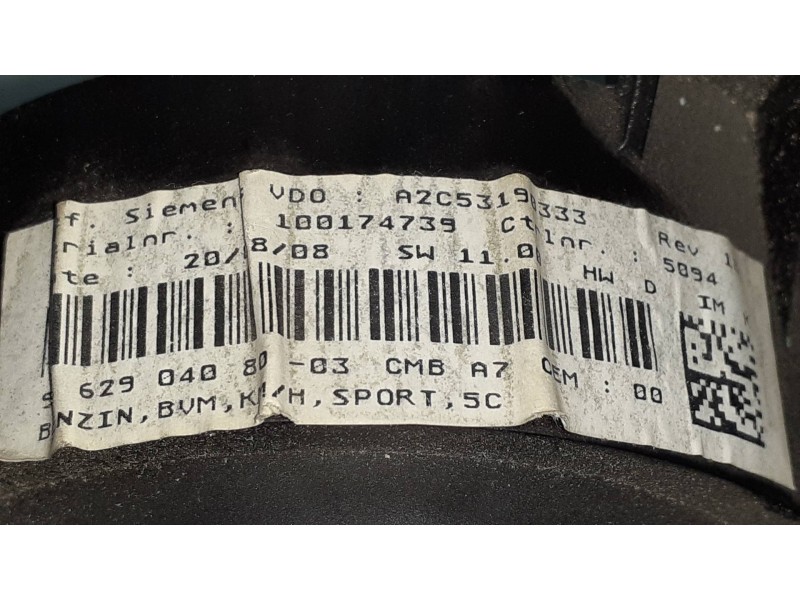 Recambio de cuadro instrumentos para peugeot 207 sw confort referencia OEM IAM 9662904080 A2C53065549 SIEMENS