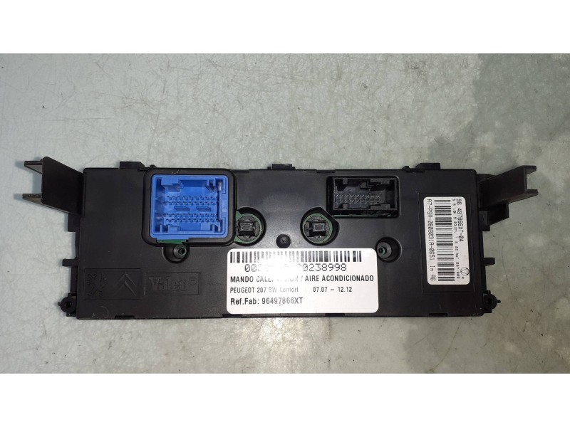 Recambio de mando calefaccion / aire acondicionado para peugeot 207 sw confort referencia OEM IAM 96497866XT  VALEO