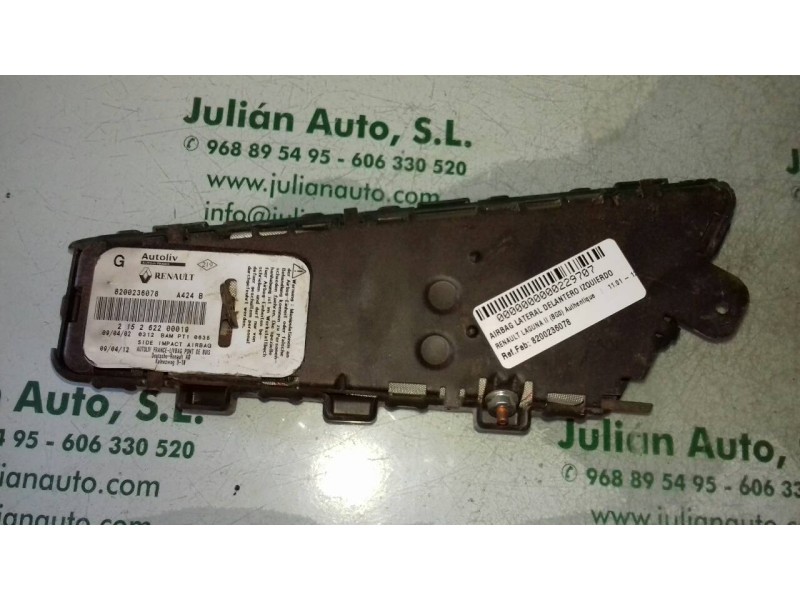 Recambio de airbag lateral delantero izquierdo para renault laguna ii (bg0) authentique referencia OEM IAM 8200236078 2152622000