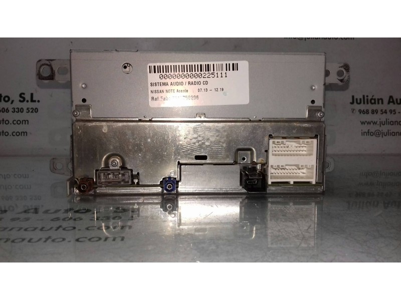 Recambio de sistema audio / radio cd para nissan note acenta referencia OEM IAM 7513750206 259153VV1A BOSCH