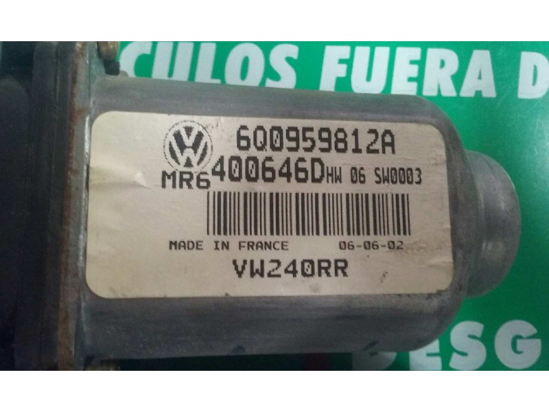 Recambio de motor elevalunas trasero derecho para volkswagen polo (9n3) referencia OEM IAM 6Q0959812A MR6400646D 