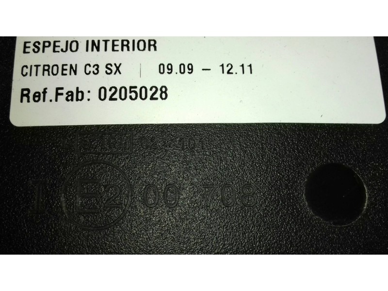 Recambio de espejo para citroen c3 sx referencia OEM IAM 0205028  