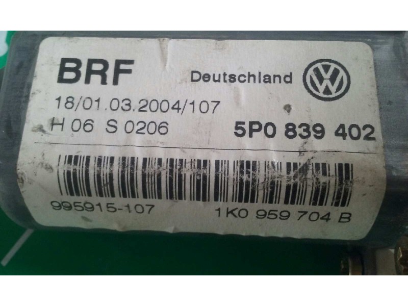 Recambio de motor elevalunas trasero derecho para seat altea (5p1) reference referencia OEM IAM 1K0959704B 5P0839402 