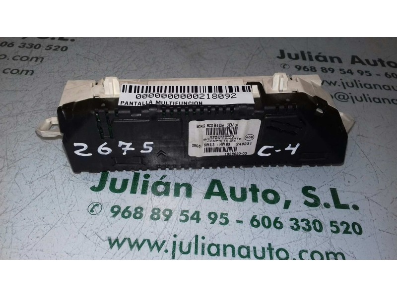 Recambio de pantalla multifuncion para citroen c4 berlina collection referencia OEM IAM 9662226080 249231 