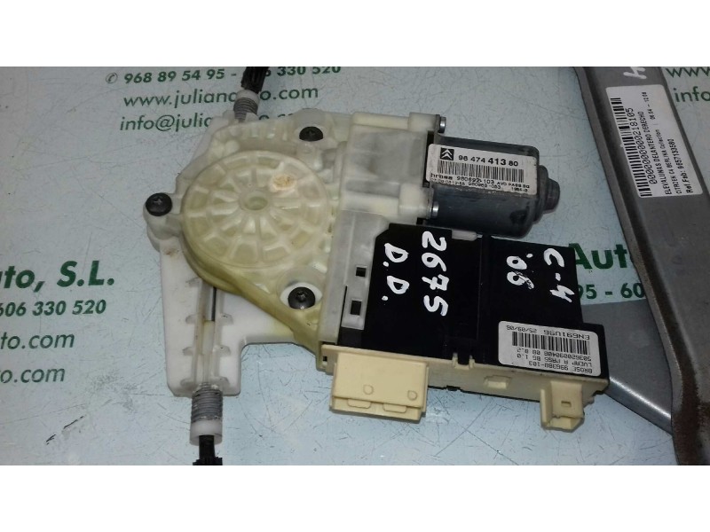 Recambio de elevalunas delantero derecho para citroen c4 berlina collection referencia OEM IAM 9657133580 9647441380 ELECTRICO