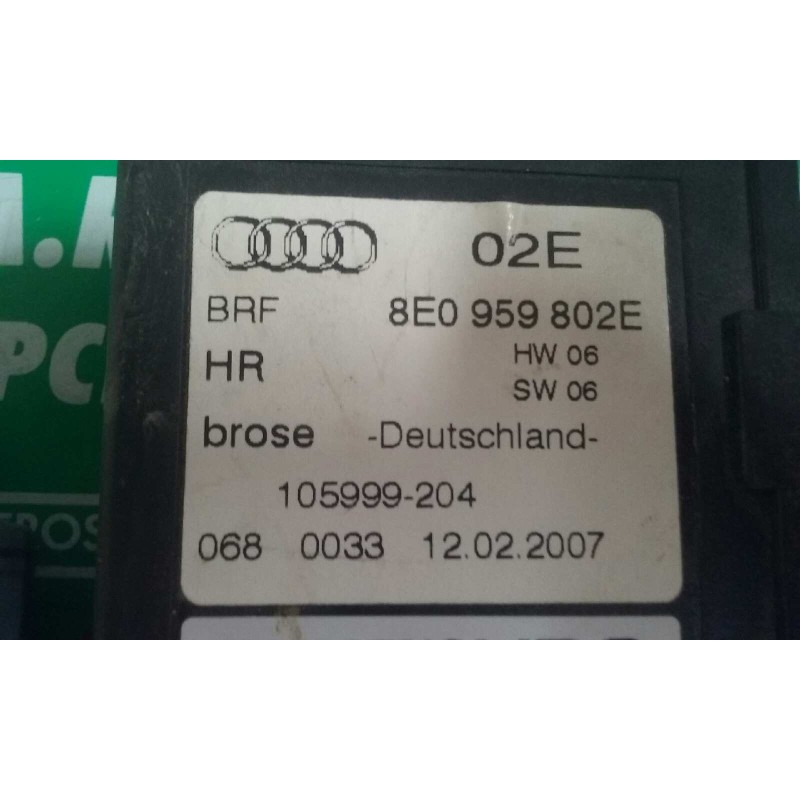 Recambio de motor elevalunas trasero derecho para audi a4 avant (8e) 1.8 t quattro referencia OEM IAM 8E0959802E 5WK49205CBF 