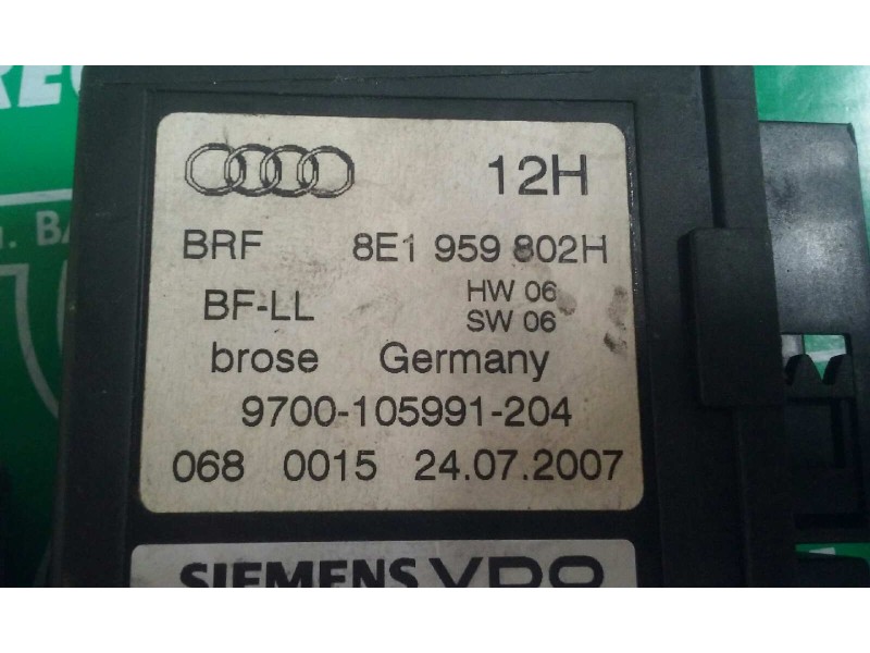 Recambio de motor elevalunas delantero derecho para audi a4 berlina (8e) 2.0 tdi quattro (dpf) (125kw) referencia OEM IAM 8E1959