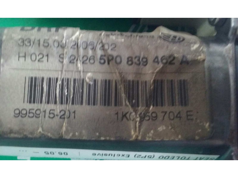 Recambio de motor elevalunas trasero derecho para seat toledo (5p2) exclusive referencia OEM IAM 5P0839462A 995915201 1K0959704E