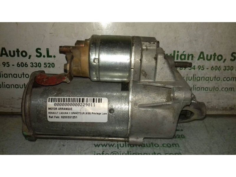 Recambio de motor arranque para renault laguna ii grandtour (kg0) privilege luxe referencia OEM IAM 8200331251 D7R49 VALEO