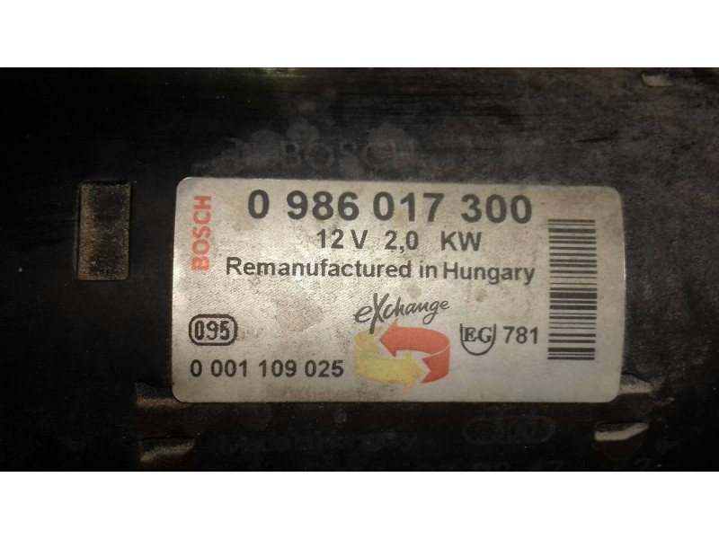 Recambio de motor arranque para bmw serie 7 (e38) 725tds referencia OEM IAM 0986017300 0001109025 BOSCH