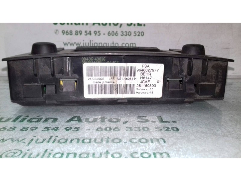 Recambio de mando climatizador para peugeot 307 berlina (s2) xsi referencia OEM IAM 9646627977  