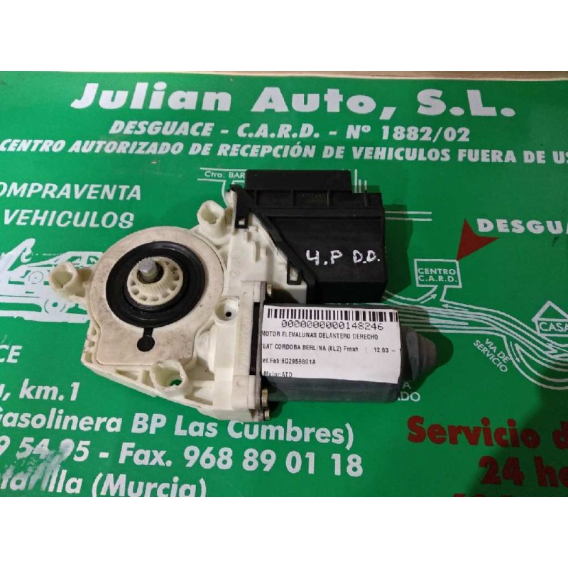 Recambio de motor elevalunas delantero derecho para seat cordoba berlina (6l2) fresh referencia OEM IAM 6Q2959801A 104383101 SIE