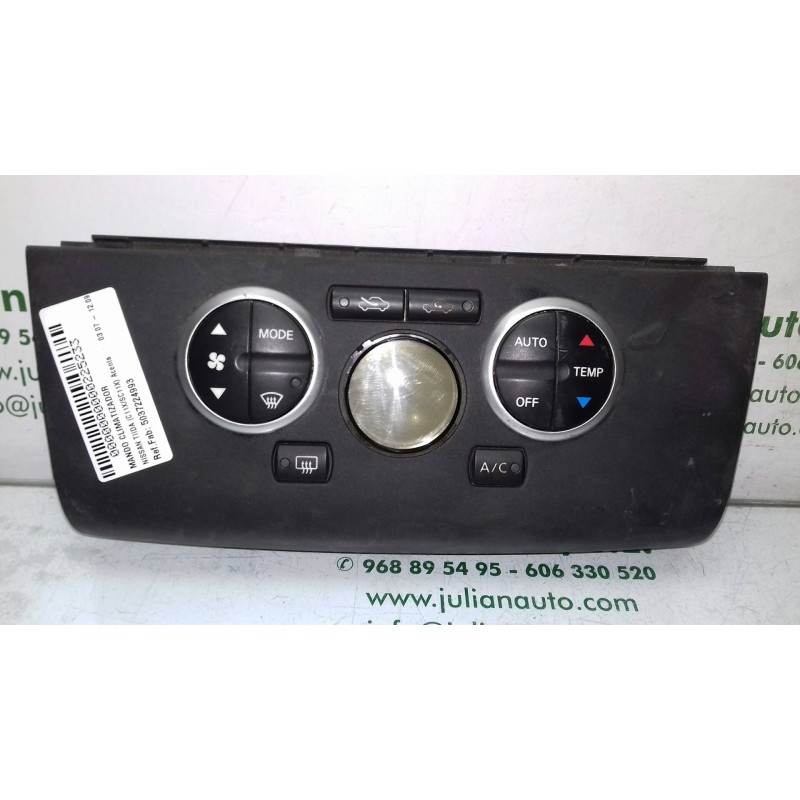 Recambio de mando climatizador para nissan tiida (c11x/sc11x) acenta referencia OEM IAM 5037224993 27500 