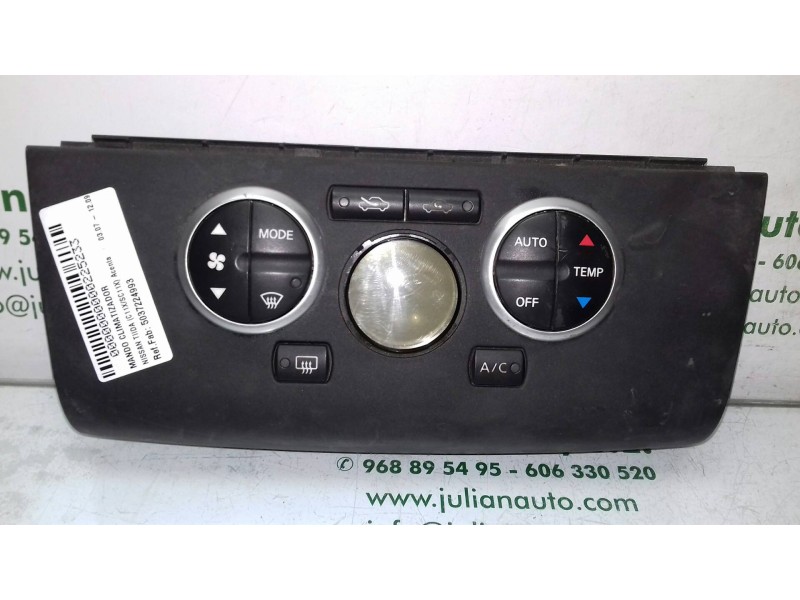 Recambio de mando climatizador para nissan tiida (c11x/sc11x) acenta referencia OEM IAM 5037224993 27500 