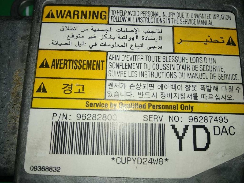 Recambio de centralita airbag para daewoo tacuma se referencia OEM IAM 96282803 96287495 09368832