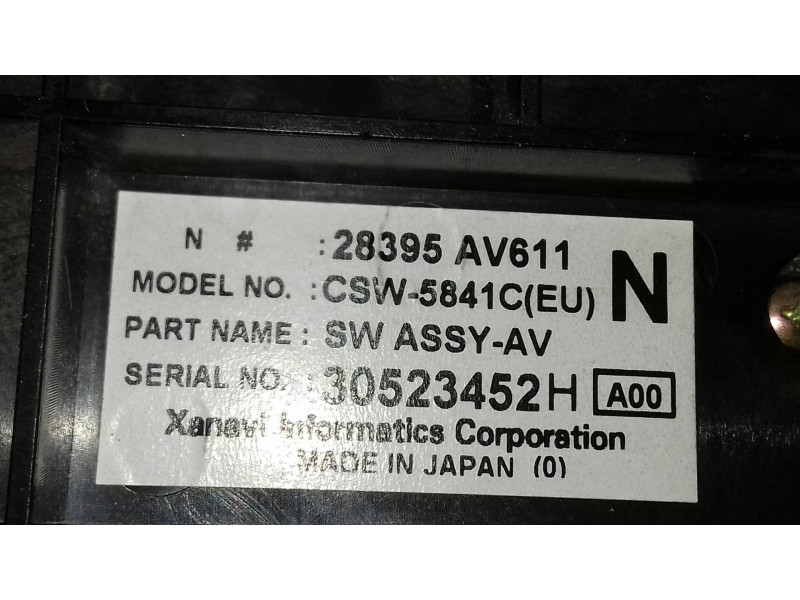 Recambio de mando climatizador para nissan primera berlina (p12) acenta referencia OEM IAM 28395AV611 30523452H 