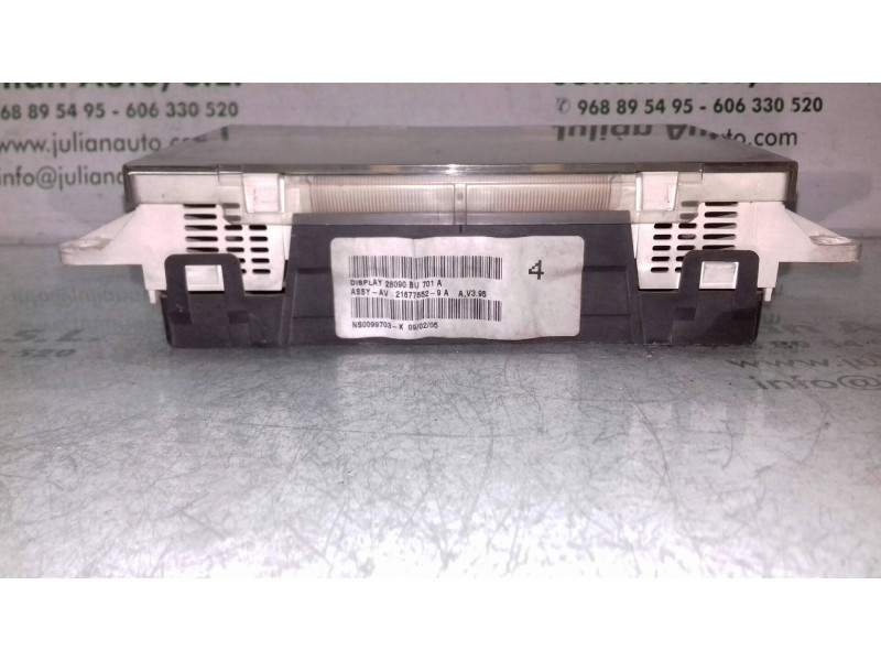 Recambio de pantalla multifuncion para nissan almera (n16/e) line up referencia OEM IAM 28090BU701A 216776529A 