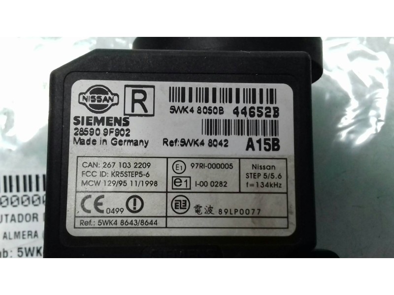 Recambio de conmutador de arranque para nissan almera (n16/e) line up referencia OEM IAM 5WK48050B 285909F902 SIEMENS